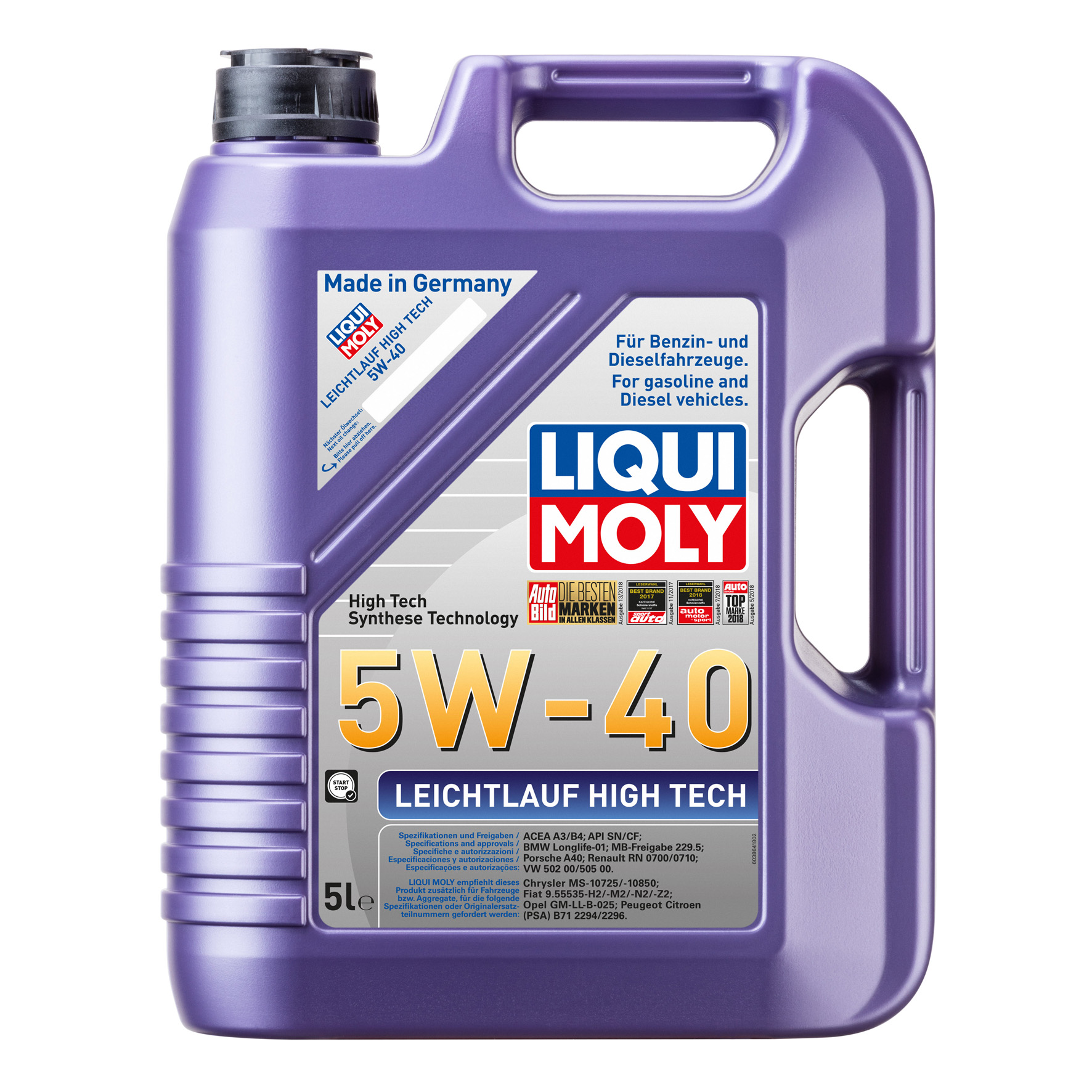 Leichtlauf Huile Moteur High Tech 5W40 - Liqui Moly Nouvelle-Calédonie